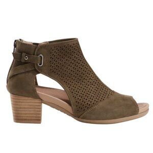 Earth |  Ivy Sahara Open Toe Shootie | Dark Olive